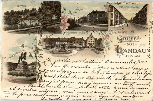 Gruss aus Landau - Litho -32672