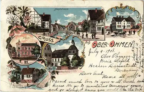 Gruss aus Ober-Ohmen - Mücke - Litho -33934