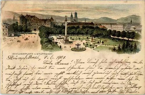 Stuttgart - Schlossplatz - Litho -32646