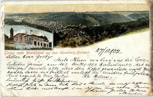 Stuttgart - Gruss vom Waldhaus auf dem Hasenberg -32696