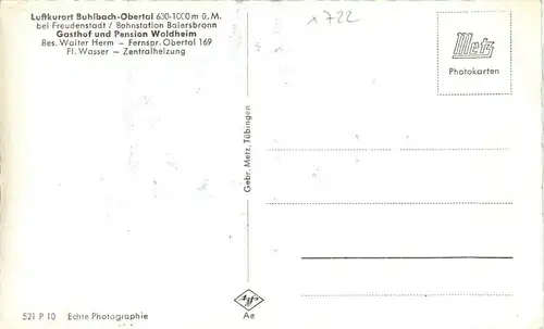 Buhlbach Obertal bei Freudenstadt - Gasthof Waldheim -32900