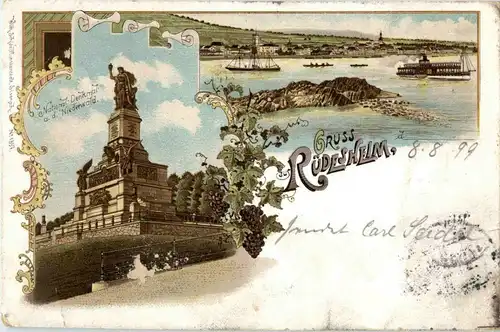 Gruss aus Rüdesheim - Litho -31890