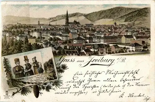 Gruss aus Freiburg - Litho -33234