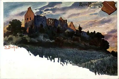 Ruine Hochburg - Künstlerkarte C. Biese -33232