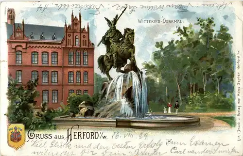 Gruss aus Herford - Litho -33726