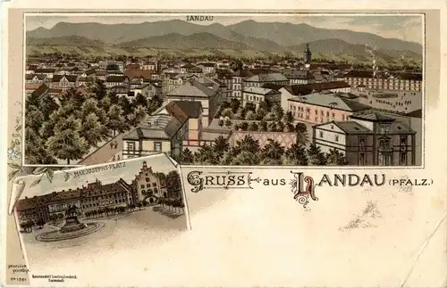 Gruss aus Landau - Litho -32666