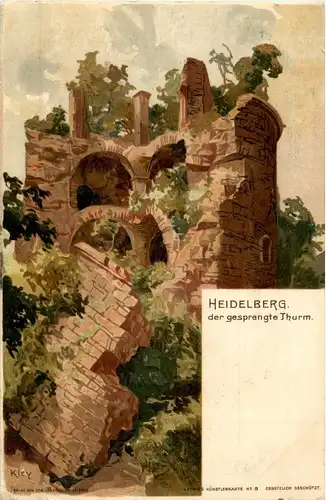 Heidelberg - Künstlerkarte Kley - Litho -35884