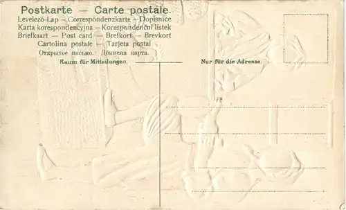 Trachten - Lothringen - Prägekarte mit Seide -35560