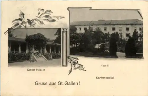 Gruss aus St. Gallen - Kantons Spital -201590