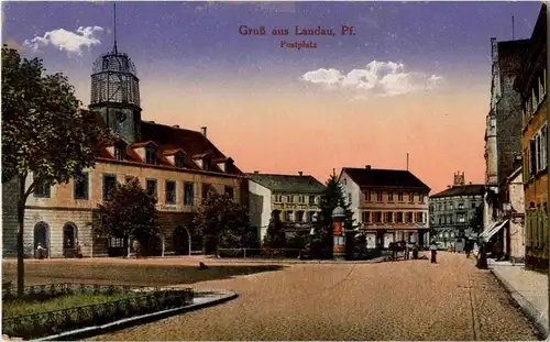 Gruss aus Landau - Postplatz -35794