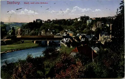 Saalburg - Stadt und alte Brücke -300486