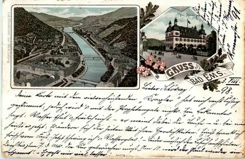 Gruss aus Bad Ems - Litho -34810