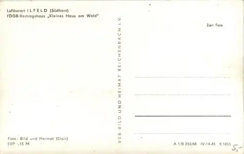 Nordhausen - Luftkurort Ilfeld -FDGB-Vertragshaus - Kleines Haus am Wald -300902