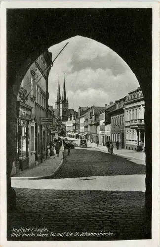 Saalfeld/Saale - Blick durch obere Tor auf die St.Johanniskirche -300964