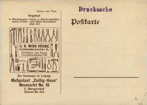 Schmalkalden - Postkarte G.B.Wiss Söhne - Kleinschmalkalden -301430