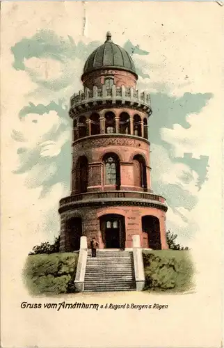 Rügen - Bergen, Gruss vom Arndtturm a.d.Rugard -301450