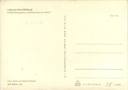 Nordhausen - Luftkurort Ilfeld - FDGB-Vertragshaus - Kleines Haus am Wald -300888