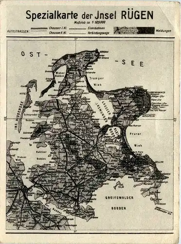 Rügen - Spezialkarte der Insel Rügen -300764