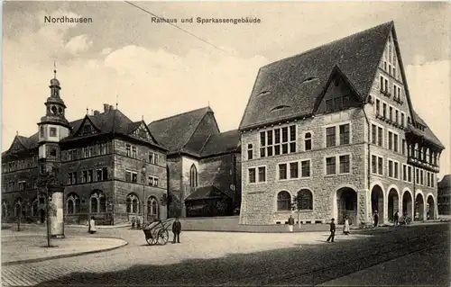 Nordhausen - Rathaus und Sparkassengebäude -300848