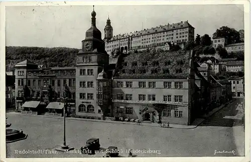 Rudolstadt/Thür. - Marktplatz mit Schloss Heidecksburg -301012