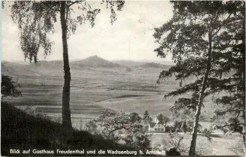 Arnstadt/Thür. - Blick auf Gasthaus Freudenthal und die Wachsenburg b.Arnstadt -301834