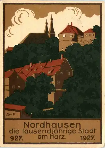 Nordhausen - Amtliche Festpostkarte zur Jahrtausendfeier -300852