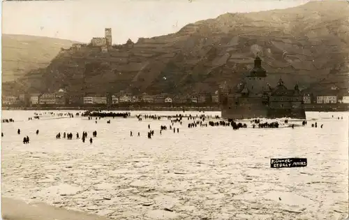 Kaub - Pfalz bei zugefrorenem Rhein -35136