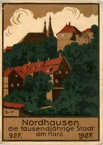 Nordhausen - Amtliche Festpostkarte zur Jahrtausendfeier -300850