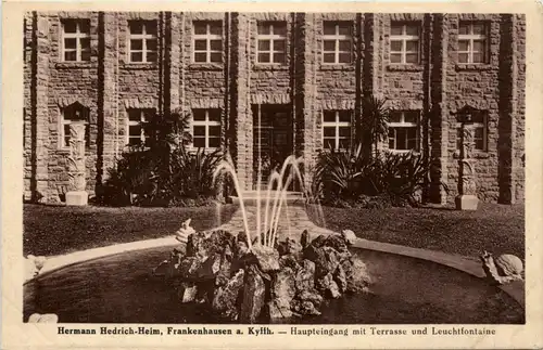 Solbad Frankenhausen - Heinrich Hedrich-Heim, Haupteingangmit Terrasseund Leuchtfontaine -302614