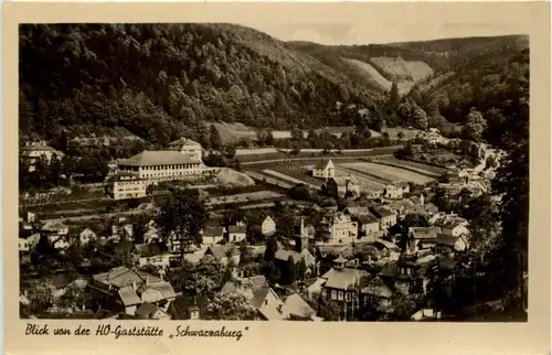 Schwarzburg/Thür.Wald - Blick von der HO-Gaststätte Schwarzaburg -301732