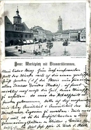 Jena - Marktplatz mit Bismarckbrunnen -301498