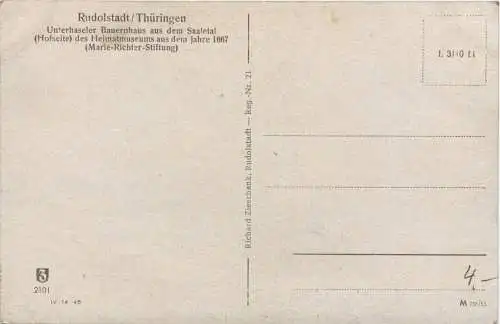 Rudolstadt/Thür. - Unterhaseler Bauernhaus aus dem Saaletal -302324