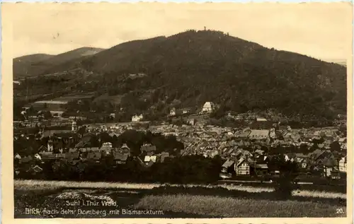 Suhl/Thür. - Blick nach dem Domberg mit Bismarckturm -302284