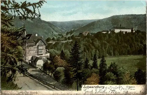Saalfeld/Saale - Schwarzburg - Schloss und Weisser Hirsch -302432