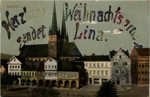 Saalfeld/Saale - Markt mit Kirche -302350