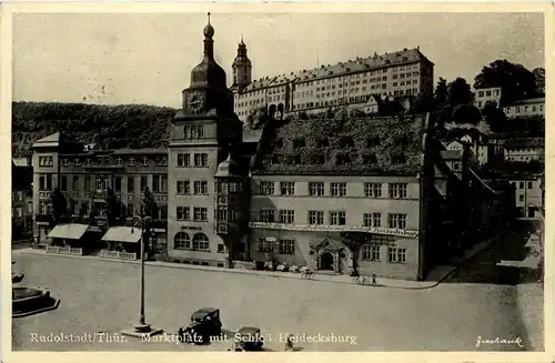 Rudolstadt/Thür. - Marktplatz mit Schlos Heidecksburg -302498