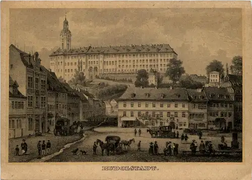 Rudolstadt/Thür. - Marktplatz und Schloss Heidecksburg -302396