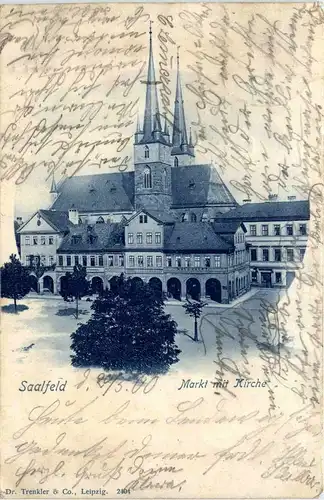 Saalfeld/Saale - Markt mit Kirche -302348