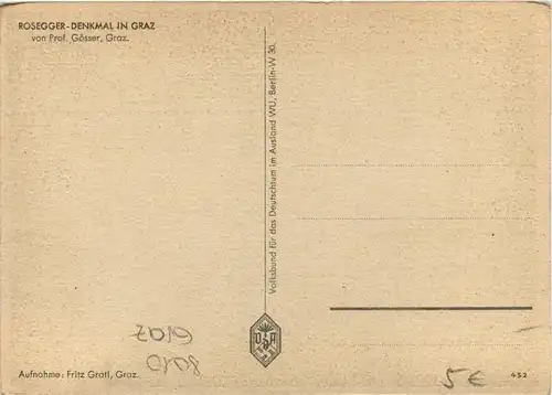 Graz/Steiermark - Rosegger-Denkmal von Prof.Gösser -304244