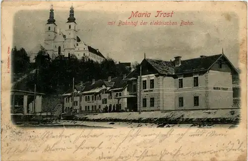 Graz/Steiermark - Mariatrost mit Bahnof der elektrischen Bahn -304534