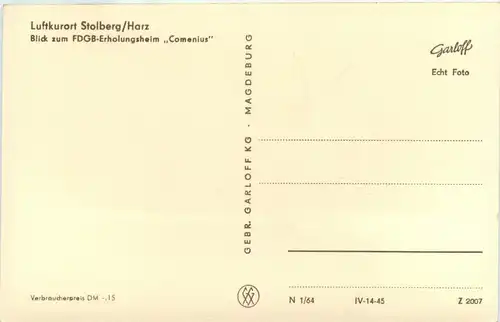 Stolberg/Harz - Blick zum FDGB-Erholungsheim Comenius -302674