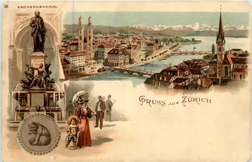 Gruss aus Zürich - Litho -204724