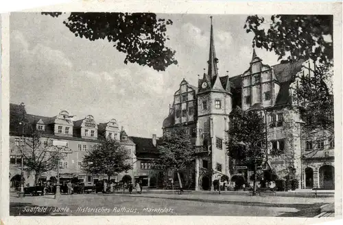 Saalfeld/Saale - Rathaus und Marktplatz -302386