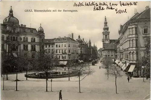 Graz/Steiermark - Bismarckplatz mit der Herrengasse -304638