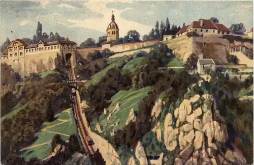 Graz/Steiermark - Schlossbergbahn . Glockenturm und Castell -304642