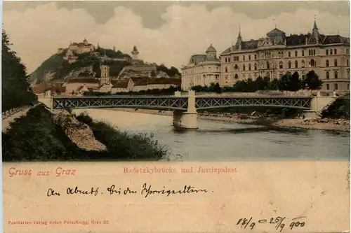 Graz/Steiermark - Radetzkybrücke und Justizpalast -304794