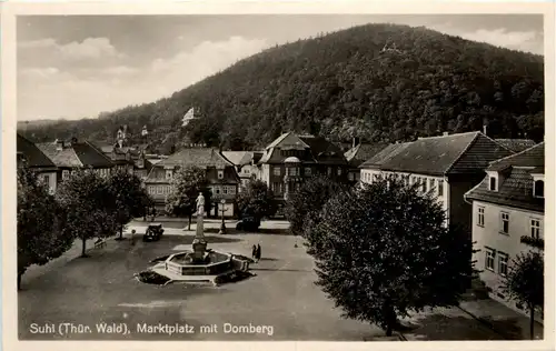 Suhl/Thür. - Marktplatz mit Domberg -302962