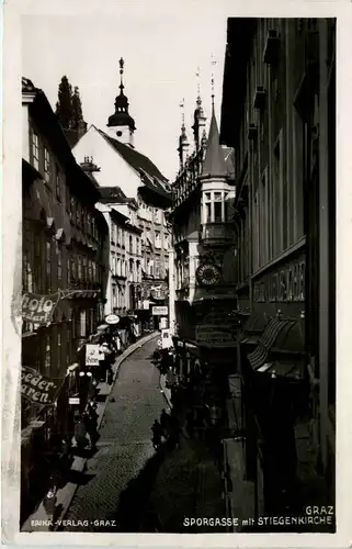 Graz/Steiermark - Sporgasse mit Stiegenkirche -305158