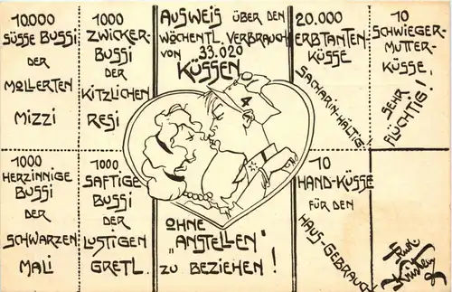 Ausweis über den Bezug von Küssen -258026