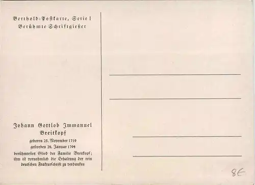 Johann Gottlob Immanuel Breitkopf - Berthold Postkarte -258242
